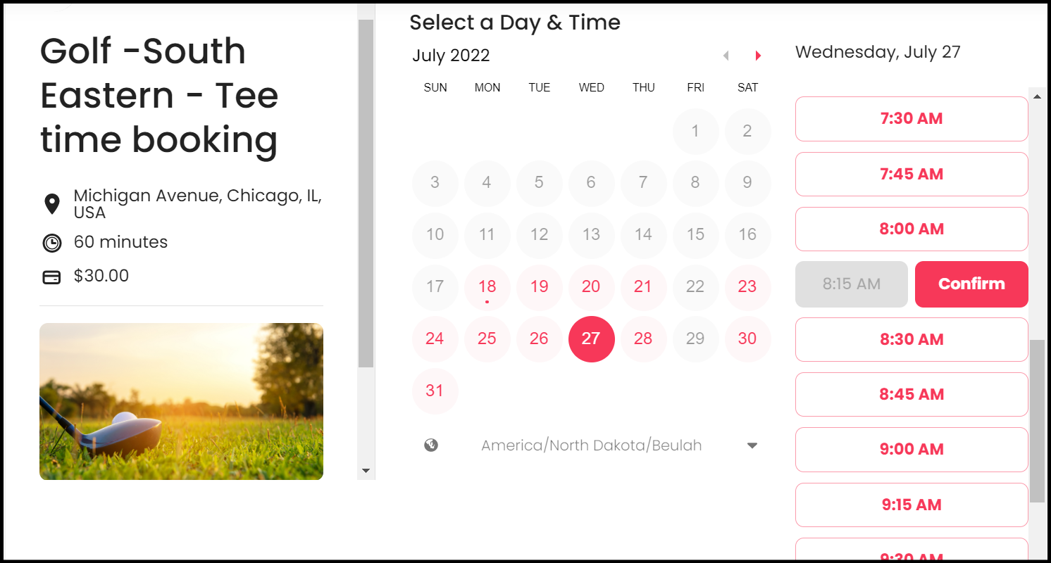 golf tee time booking software