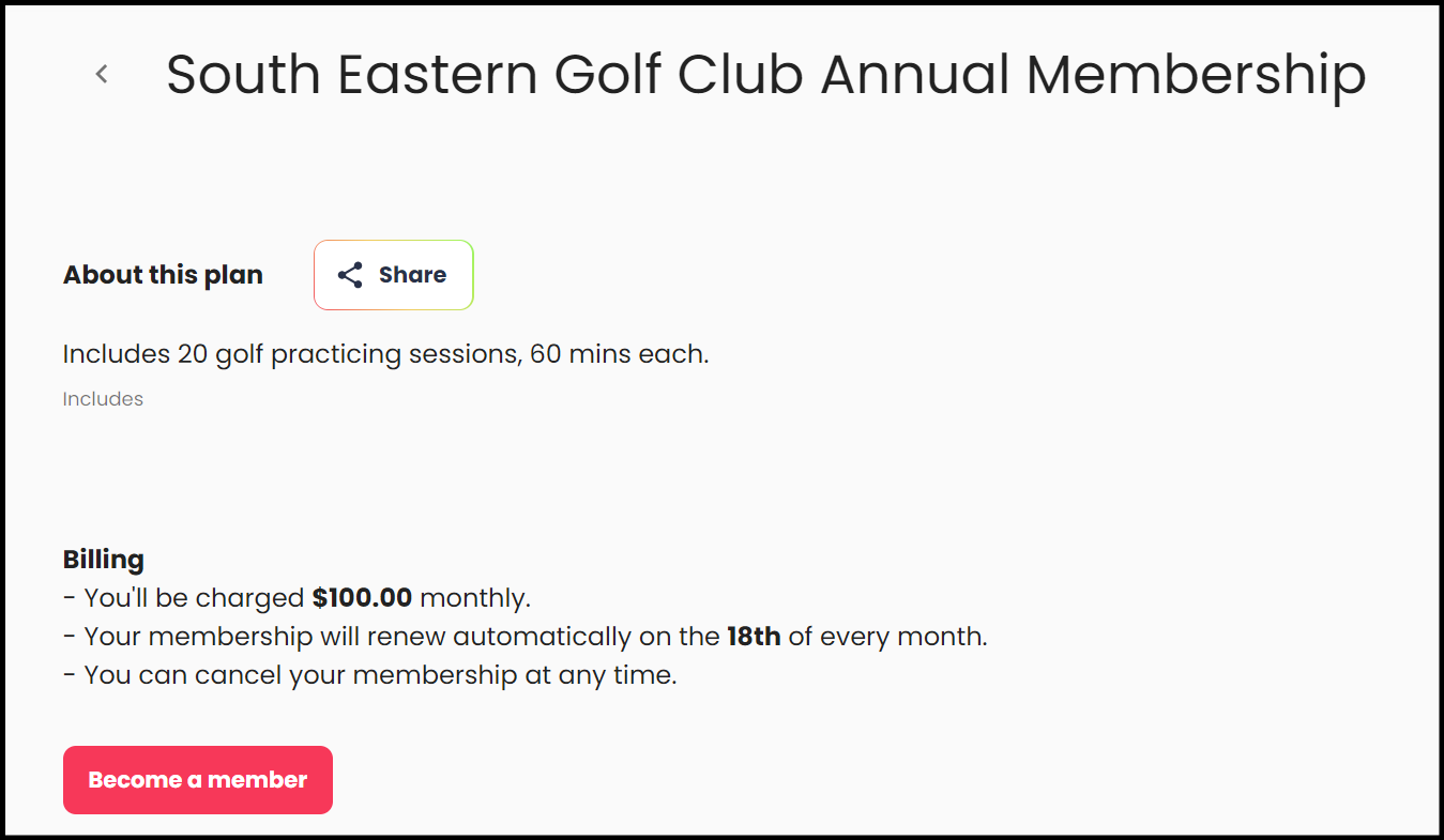 golf club membership